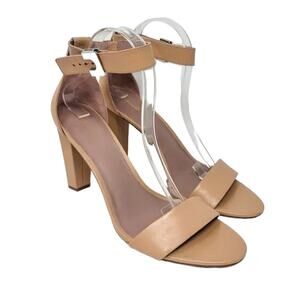 Diane Von Furstenberg Block Heel Open Toe Buckle Ankle Heel Sandal Shoes Size 11